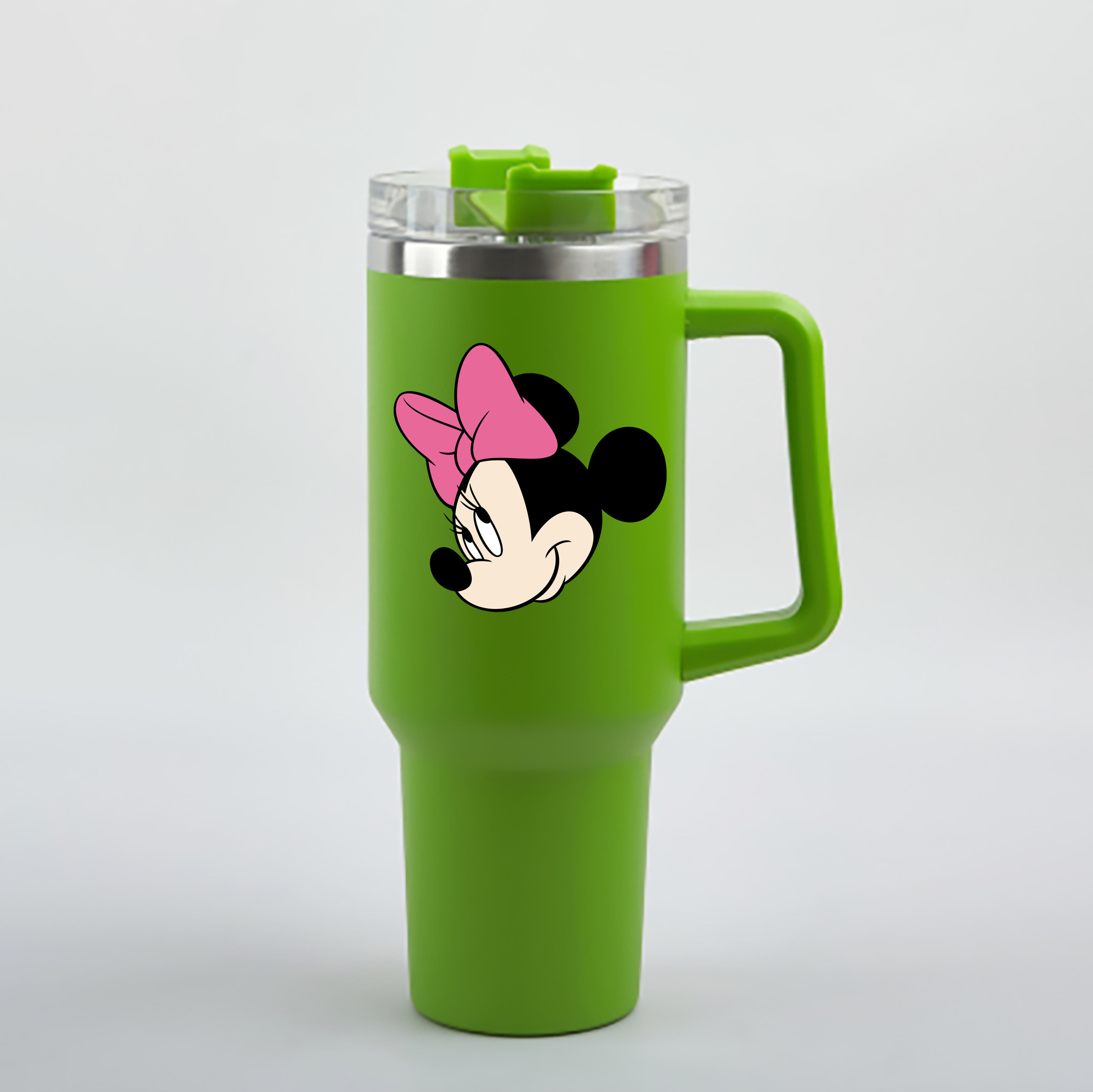 （画像用） ミッキーマウス Mickey Mouse 1200mL車用タンブラー - クリスタルステッカー（プラスチックストロー付き）